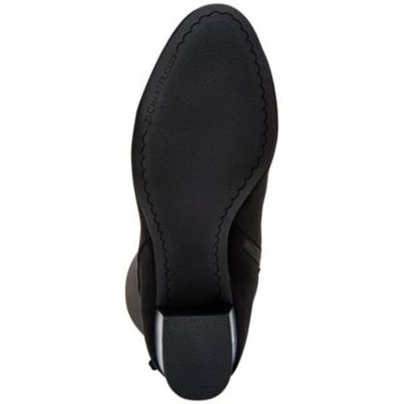 CHARTER CLUB Womens Black Flower Grommets Jaccque Almond Block Heel Boots 6.5 M - Picture 4 of 4